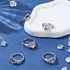 5Pcs Adjustable Brass Solitaire Ring Settings ZIRC-UN0001-19-2