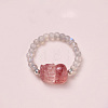 Adjustable Natural Moonstone Bead Finger Rings FS-WGFFDB9-02-1