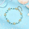 Ocean Dyed Synthetic Turquoise Beads & 304 Stainless Steel Link Chain Anklets GG-AJEW-AN00833-03-1