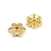 Brass Micro Pave Clear Cubic Zirconia Bead Caps CU-CBA6A75-30G-2