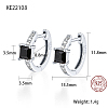 Anti-Tarnish Platinum Rhodium Plated 925 Sterling Silver Hoop Earrings ZC1005-5-1