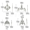 20Pcs 4 Style Tibetan Style Alloy Chandelier Component Links TIBE-YW0001-40-3