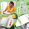 3 Sets 3 Style DIY Oval & Cactus Pattern Bookmark Cross-Stitch Kit DIY-NB0008-96-6