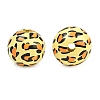 Printed Wood European Beads WOOD-G029-05A-2