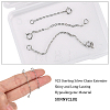 3Pcs 3 Style Rhodium Plated 925 Sterling Silver Chain Extender FIND-SC0001-61P-3