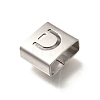 Letter Style 304 Stainless Steel Square Slide Charms STAS-L132-01D-2