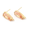 K9 Glass Stud Earring Teardrop Findings KK-E071-25KCG-02-1