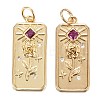 Brass Micro Pave Cubic Zirconia Pendants X-ZIRC-G170-05G-1