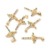 Rack Plating Brass Micro Pave Cubic Zirconia Pendants ZIRC-C040-45G-01-4