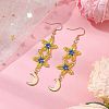 Star Glass Seed Beaded Dangle Earrings for Women EJEW-MZ00206-03-2
