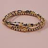 5Pcs 5 Styles Bohemian Style Glass Seed Bead & Brass Beads Stretch Bracelets Set for Women XX3462-4-1