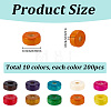 2000Pcs 10 Colors Wooden Beads WOOD-SC0002-38-2