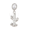 Brass Micro Pave Clear Cubic Zirconia Pendants KK-Z151-12P-02-1