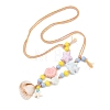 Ceramics Starfish Fish & Resin Shell Shape Pendant Adjustable Cotton Cord Necklaces for Women LS-NJEW-Z100-01A-G-2