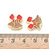 Christmas Brass Enamel Beads KK-I474-G21-3