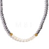 Fashion Natural Freshwater Pearl & Faceted Rondelle Glass Beaded Necklaces for Women AX4759-6-1