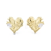 Clear Cubic Zirconia Heart Stud Earrings EJEW-P205-07G-2