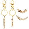 2Pcs Brass Micro Pave Cubic Zirconia Fish Pendant Decorations HJEW-BC00103-1