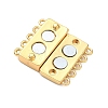 Brass Micro Pave Clear Cubic Zirconia Magnetic Slide Lock Clasps KK-Z139-10G-3
