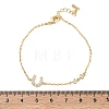 Brass Micro Pave Clear Cubic Zirconia Link Bracelets BJEW-E114-01D-G-5