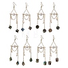 Paua Shell & Shell Pearl Dangle Earrings EJEW-JE07413-2