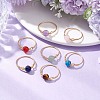 7Pcs 7 Styles Round Chakra Natural & Synthetic Gemstone Beads Finger Rings RJEW-JR00793-02-2