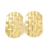 Texture Oval 304 Stainless Steel Stud Earrings for Women EJEW-K278-36G-2