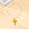 Alloy Enamel Cross Flower Pendant Necklaces for Women WGCE41D-01-1