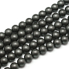 Frosted Non-magnetic Synthetic Hematite Round Bead Strands G-J344-4mm-1