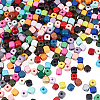 Spray Painted Wooden Beads WOOD-PA0001-53B-1
