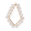5Pcs 5 Style Brass with Glass Beads Pendants PALLOY-JF02262-2