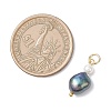 Natural Freshwater Pearl Potato & Shell Pearl Round Bead Pendants PALLOY-JF04714-01-3