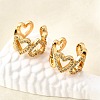 Brass Micro Pave Clear Cubic Zirconia Cuff Earrings EJEW-F370-31G-1