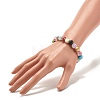 Luminous Acrylic Letter Beaded Stretch Bracelet for Women BJEW-JB07566-3