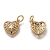 Brass Micro Pave Clear Cubic Zirconia Charms ZIRC-B002-62G-3