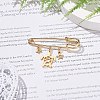 Stainless Steel Tortoise & Star Charms Safety Pin Brooch JEWB-BR00082-3