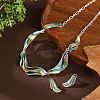 Alloy Enamel Wave Pendant Necklaces & Stud Earrings Sets for Women FS-WG9F57A-03-1