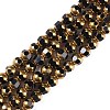 Electroplate Glass Beads Strands X-EGLA-Q128-04A-FP06-1