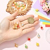 30Pcs 6 Colors Glass Pendants PALLOY-YW00183-3