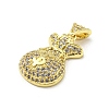 Brass Micro Pave Cubic Zirconia Pendants FIND-Z023-19G-2