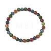 Natural Green Jade Imitation Tourmaline Beaded Stretch Bracelets for Women Men BJEW-JB13467-2
