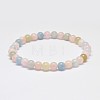 Natural Elastic Morganite Bracelets BJEW-D417-01C-1