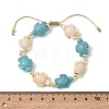 Adjustable Synthetic Turquoise & Non-magnetic Hematite Braided Bead Bracelets BJEW-JB13730-02-3