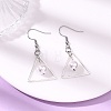 Triangle Shell Pearl Dangle Earrings EJEW-JE06769-1