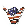 American Flag Theme Single Face Printed Aspen Wood Gesture Big Pendants WOOD-G014-17-2