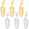 6Pcs 2 Colors 925 Sterling Silver Pendants STER-BBC0009-73-1