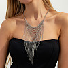Iron Mesh Tassel Bib Necklaces for Women FS-WGB956F-02-2