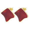 Brass Enamel Stud Earrings for Women KK-CBA760A-07G-05-4
