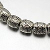 Tibetan Style Barrel Alloy Bead Strands TIBEB-O007-15-RS-2