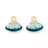 Rack Plating Alloy Rhinestone Enamel Charms ENAM-N065-01KCG-1